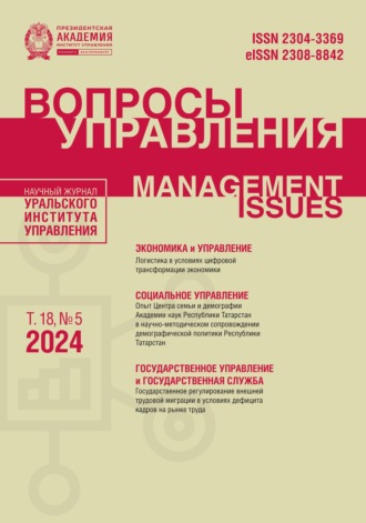 Обложка книги «Вопросы управления Том 18 №5 2024»