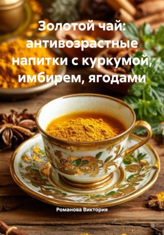 Обложка книги «Золотой чай: антивозрастные напитки с куркумой, имбирем, ягодами»