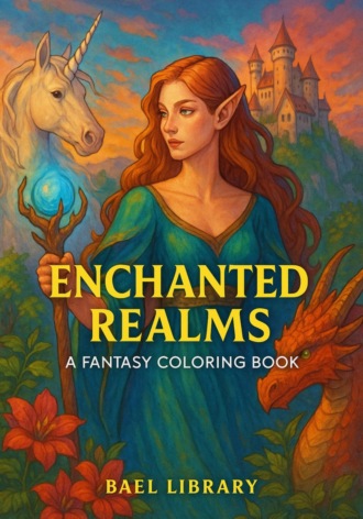 Обложка книги «Enchanted realms: a fantasy coloring book»
