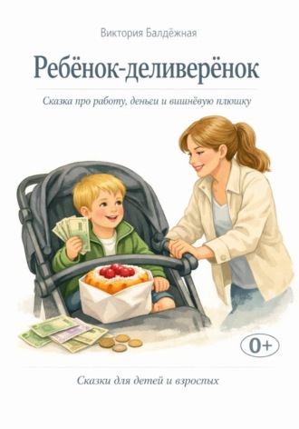 Обложка книги «Ребёнок-деливерёнок. Сказка про работу, деньги и вишнёвую плюшку. Сказки для детей и взрослых»