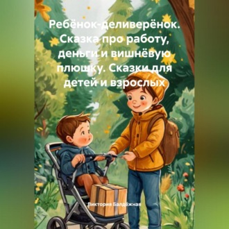 Обложка книги «Ребёнок-деливерёнок. Сказка про работу, деньги и вишнёвую плюшку. Сказки для детей и взрослых»