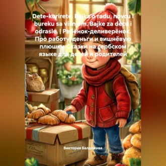 Обложка книги «Dete-kurirete. Bajka o radu, novcu i bureku sa višnjom. Bajke za decu i odrasle. | Ребёнок-деливерёнок. Про работу, деньги и вишнёвую плюшку. Сказки на сербском языке для детей и родителей»