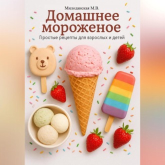 Обложка книги «Домашнее мороженное. Простые рецепты для взрослых и детей.»
