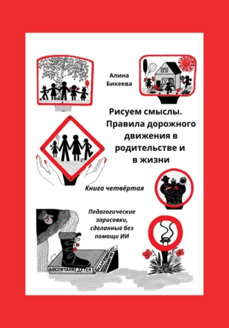 Обложка книги «Рисуем смыслы. Правила дорожного движения в родительстве и в жизни. Книга четвёртая Педагогические зарисовки, сделанные без помощи ИИ»