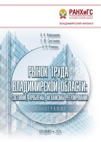 Обложка книги «Рынок труда Владимирской области: состояние, проблемы, механизмы регулирования»