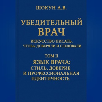 Обложка книги «Убедительный врач: искусство писать, чтобы доверяли и следовали Том II. Язык врача: стиль, доверие и профессиональная идентичность»