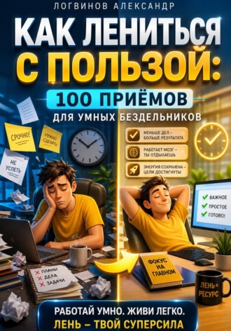 Обложка книги «Как лениться с пользой: 100 приёмов для умных бездельников»