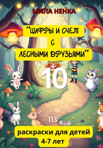 Обложка книги ««Цифры и счет с лесными друзьями» Веселые и простые раскраски для детей 4-7 лет»