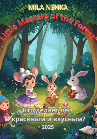 Обложка книги «Маленькие мастера леса – раскраска, где дети учат английские слова через творческие профессии!»