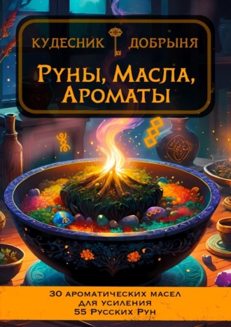 Обложка книги «Руны, масла, ароматы. 30 ароматических масел для усиления 55 Русских Рун»