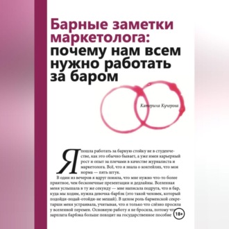 Обложка книги «Барные заметки маркетолога: почему нам всем нужно работать за баром»