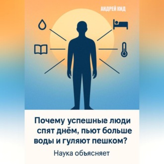 Обложка книги «Почему успешные люди спят днём, пьют больше воды и гуляют пешком? Наука объясняет»