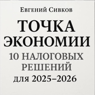 Обложка книги «Точка экономии: 10 налоговых решений для перехода с 2025 на 2026 год»