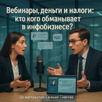 Обложка книги «Вебинары, деньги и налоги: кто кого обманывает в инфобизнесе?»