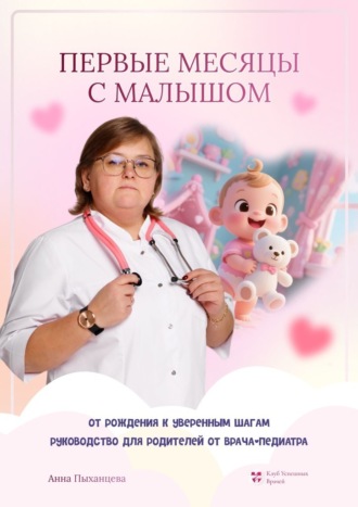 Обложка книги «Первые месяцы с малышом: от рождения к уверенным шагам. Руководство для родителей от врача-педиатра»