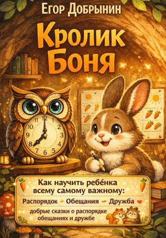 Обложка книги «Кролик Боня. Как научить ребёнка всему самому важному: добрые сказки о распорядке, обещаниях и дружбе»