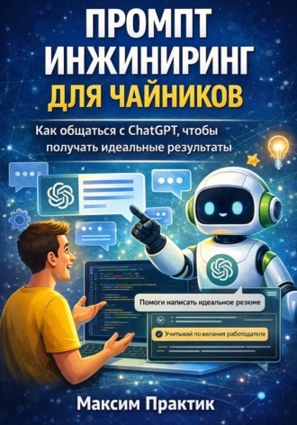 Обложка книги «Промпт инжиниринг для чайников. Как общаться с chatgpt чтобы получать идеальные результаты»
