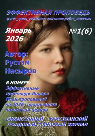 Обложка книги «Эффективная проповедь. Ежемесячный христианский трендовый глянцевый журнал. Январь 2026»