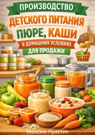 Обложка книги «Производство детского питания пюре, каши в домашних условиях для продажи»