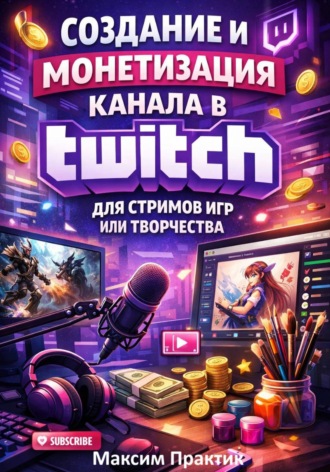 Обложка книги «Создание и монетизация канала в twitch для стримов игр или творчества»