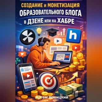 Обложка книги «Создание и монетизация образовательного блога в дзене или на хабре»