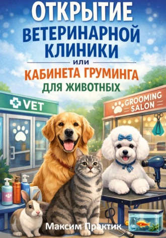 Обложка книги «Открытие ветеринарной клиники или кабинета груминга для животных»