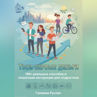 Обложка книги «Твои первые деньги: 150+ реальных способов и пошаговая инструкция для подростков»