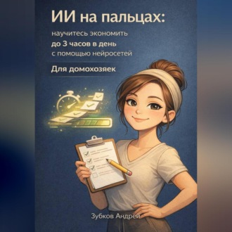 Обложка книги «ИИ на пальцах: научитесь экономить до 3 часов в день с помощью нейросетей. Для домохозяек»