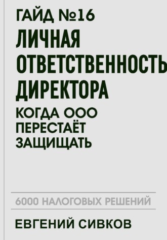 Обложка книги «Гайд №16: Личная ответственность директора: когда ООО перестаёт защищать»