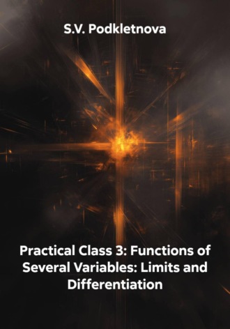 Обложка книги «Practical Class 3: Functions of Several Variables: Limits and Differentiation»