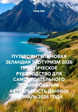 Обложка книги «ПУТЕВОДИТЕЛЬ НОВАЯ ЗЕЛАНДИЯ ЭКОТУРИЗМ 2026 ПРАКТИЧЕСКОЕ РУКОВОДСТВО ДЛЯ САМОСТОЯТЕЛЬНОГО ПЛАНИРОВАНИЯ АКТУАЛЬНОСТЬ ДАННЫХ ФЕВРАЛЬ 2026 ГОДА»