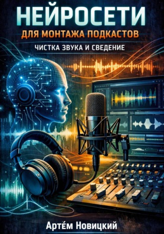 Обложка книги «Нейросети для монтажа подкастов чистка звука и сведение»