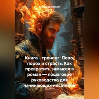 Обложка книги «Книга – тренинг: Перо, порох и страсть. Как превратить замысел в роман – пошаговое руководство для начинающих писателей.»