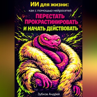 Обложка книги «ИИ для жизни: как с помощью нейросетей перестать прокрастинировать и начать действовать»