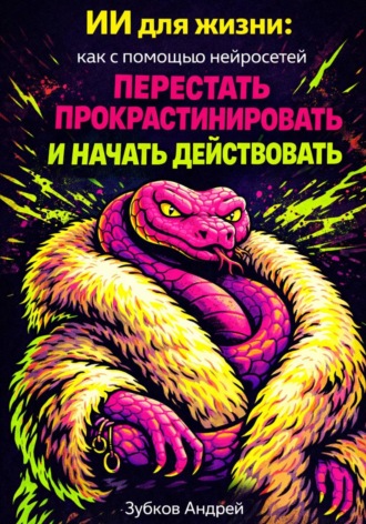 Обложка книги «ИИ для жизни: как с помощью нейросетей перестать прокрастинировать и начать действовать»