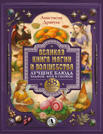 Обложка книги «Великая книга магии и волшебства: лучшие блюда эльфов, фей и гномов. 88 рецептов, которые может приготовить каждый»