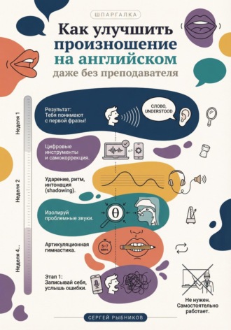 Обложка книги «Как улучшить произношение на английском даже без преподавателя. Шпаргалка»