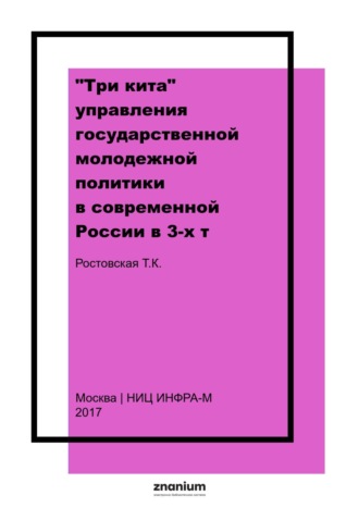 Тамара Керимовна Ростовская. «Три кита» управления государственной молодежной политики в современной России в 3-х т. Т.II: Развитие инфраструктуры, обеспечивающей реализацию государственной молодежной политики