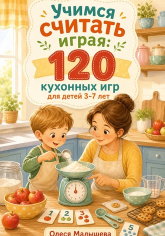 Обложка книги «Учимся считать играя. 120 кухонных игр на развитие счета, пространственного и логического мышления.»