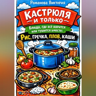 Обложка книги «Кастрюля и только — блюда, где всё варится или тушится вместе: рис, гречка, плов, каши»