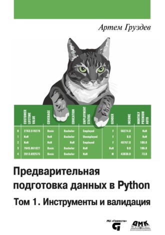 Обложка книги «Предварительная подготовка данных в Python. Том 1. Инструменты и валидация»
