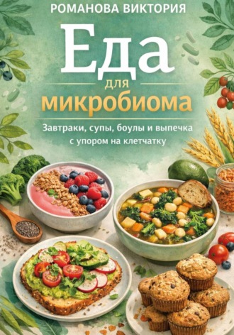 Обложка книги «Еда для микробиома: завтраки, супы, боулы и выпечка с упором на клетчатку»