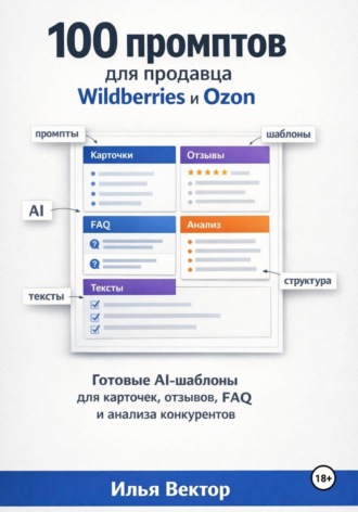 Обложка книги «100 промптов для продавца Wildberries и Ozon»