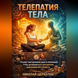 Обложка книги «Телепатия тела: Почему твой организм ушел в оппозицию и как договориться с внутренним дирижером без лекарств»