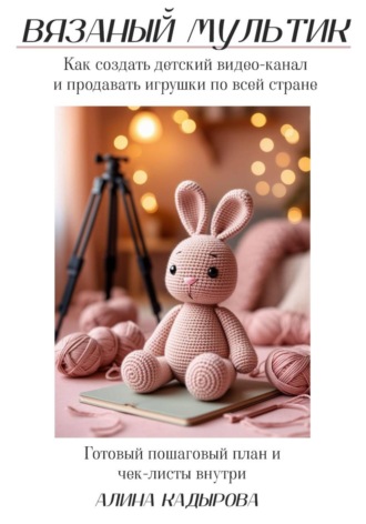 Обложка книги «ВЯЗАНЫЙ МУЛЬТИК Как создать детский видео-канал и продавать игрушки по всей стране Готовый пошаговый план и чек-листы внутри»