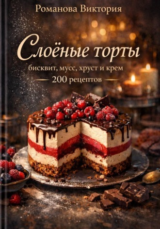 Обложка книги «Слоёные торты: бисквит, мусс, хруст и крем»