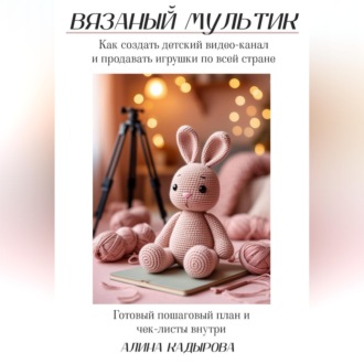 Обложка книги «ВЯЗАНЫЙ МУЛЬТИК Как создать детский видео-канал и продавать игрушки по всей стране Готовый пошаговый план и чек-листы внутри»