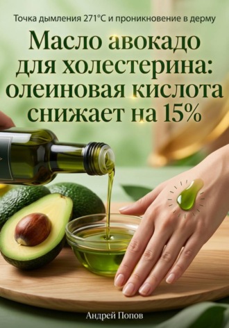 Обложка книги «Масло авокадо для холестерина: олеиновая кислота снижает на 15%»