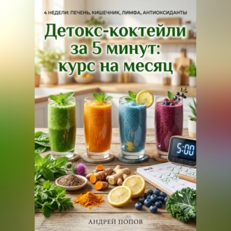 Обложка книги «Детокс-коктейли за 5 минут: курс на месяц»
