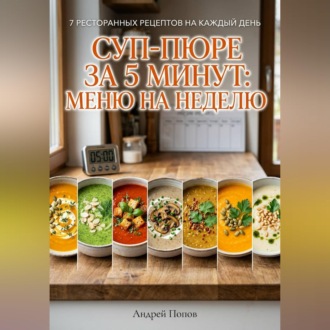 Обложка книги «Суп-пюре за 5 минут: меню на неделю»